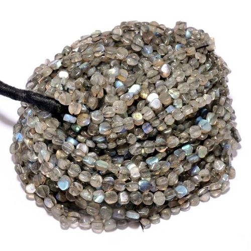 Aquamarine 13 Inch Labradorite Plain Coin 5Mm-6Mm Beads Single Strand