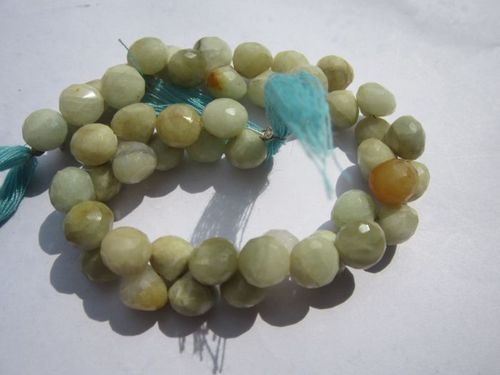 8 inch  aquamarine 8mm faceted onion beads one strand 