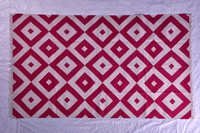 Exclusive Cotton Mat - Cotton, 4 X 6 Feet, Red & Natural | Hand Washable, Customized Design, Anti-slip, Lightweight, Handmade For Floor Use
