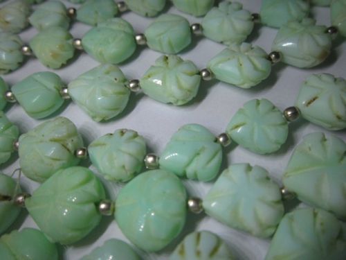 Natural 10 Inch Green Opal Carved Heart Shape Beads 10mm-13mm