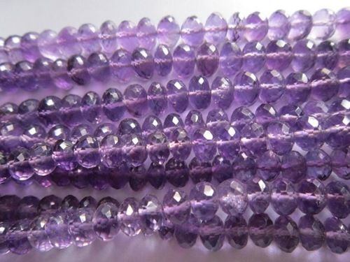 Round Brilliant Cut 9 Inch African Amethyst  Faceted Roundell 6Mm-8Mm Beads Loose 