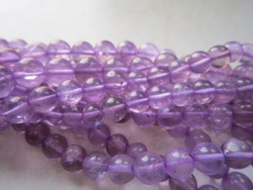 13 Inch Pink Amethyst Plain Round 6-8mm Shape Bead One Strand Size: 6-8 Mm