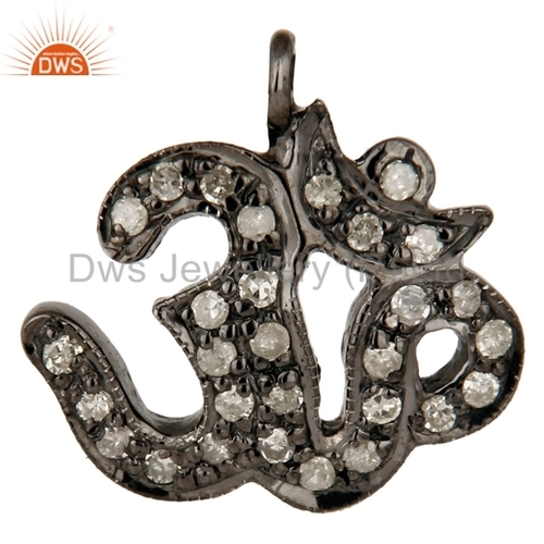 Silver Pave Diamond Beads