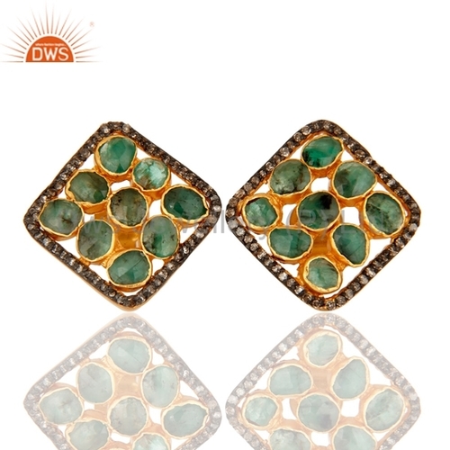 Round Brilliant Cut 925 Silver Pave Diamond Stud Earrings Jewelry