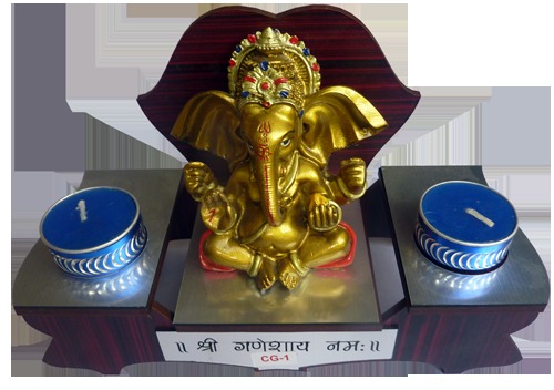 Ganeshay Namah With 2 Candles