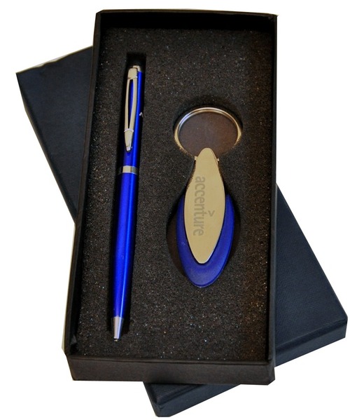 a  Accenture Bluea   Pen - KeyChain Set