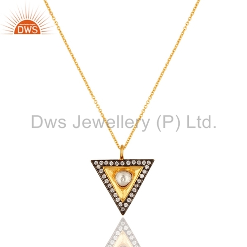 18K Gold Plated Cubic Zirconia Pendant