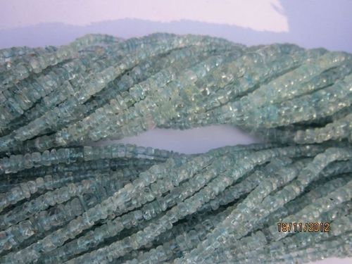 13 INCH AQUAMARINE 4MM-5MM TYRE GEMSTONE BEADS 