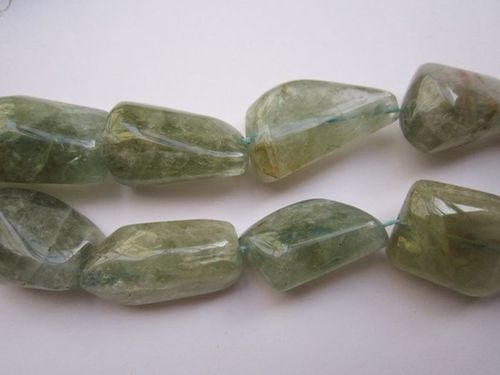 10 Inch Aquamarine 13x20mm to 15x20mm to 14x18mm plain nuggets beads 