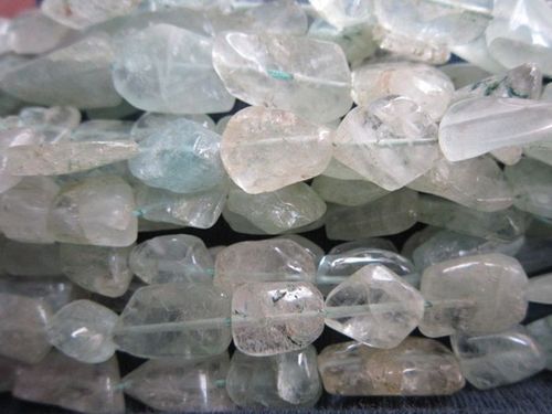 13 Inch Aquamarine 11x14mm to 11x17mm to 10x12mm plain nuggets beads 