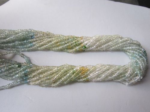 13 inch multi aquamarine 2.5-3mm faceted roundell beads 