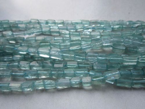 13 inch  aquamarine   plain cube beads one strand 8mm-10mm 