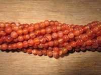 Round Brilliant Cut Carnelian Beads