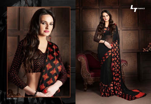 Multi Satin Zari Work Saree