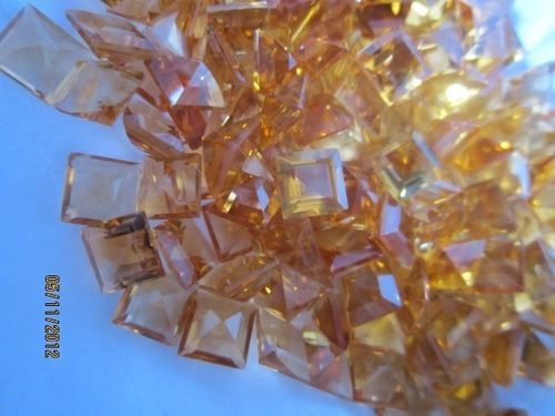 Zircon Aaa++ 10Cts. Original Citrine 5Mm Faceted Octagon Cut Square Beads Loose 