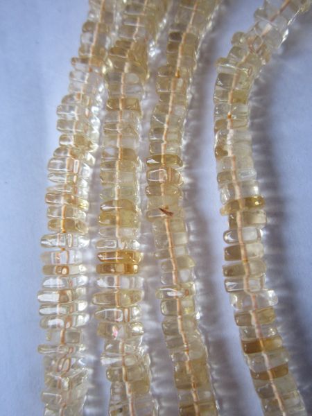 7 inch Citrine Flat square 5mm-8mm beads 