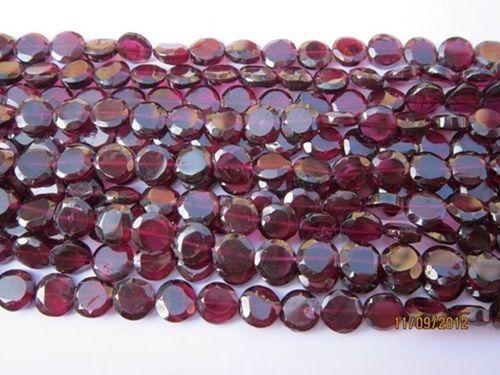 Maroon Garnet Faceted Round Shape Beads Gemstone