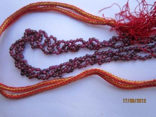 Orange And Brown 13 Inches Garnet 2-3Mm Round Gemstone Beaded Necklace 