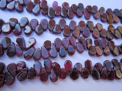 Brown Aaa++ 13 Inch Garnet 5x7mm Plain Pear Side Drill Beads Gemstone