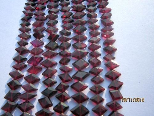 Asscher Cut 13 Inch Garnet 6x9mm Faceted Fancy Shape Beads Gemstone