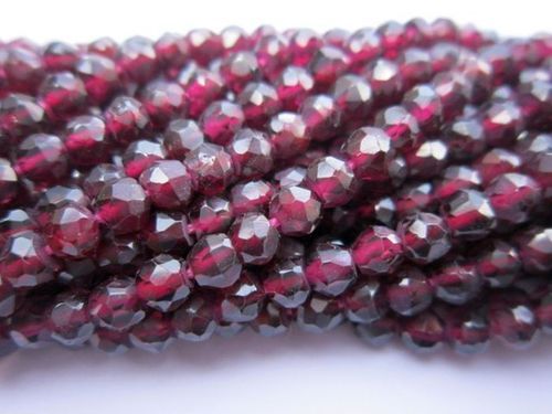 Maroon 13 Inch Rhodholite Garnet Faceted Round 4mm-4.5mm Beads