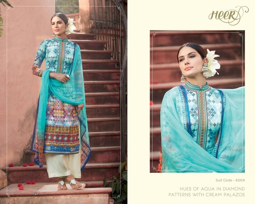Designer Salwar Kameez - Cotton Silk Top, Cambridge Cotton Bottom, Bamberg Chiffon Dupatta | Elegant Design, Unstitched, Comfortable Wear