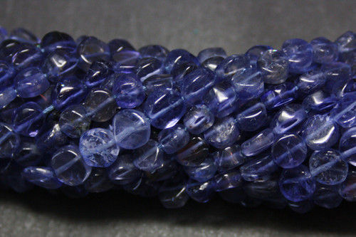 Round Brilliant Cut Iolite 5 To 6mm Coin Gemstone Bead 13 Inch