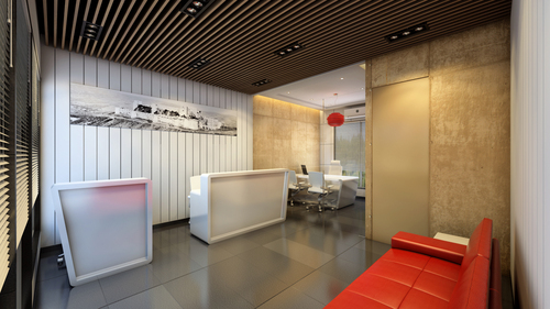 Designer Front Side 3 d Single Office View