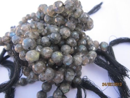 Aquamarine 8 Inch Labradorite 7Mm-8Mm Machine Cut Faceted Round Beads Gemstone 