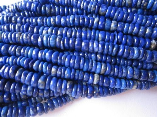 Round Brilliant Cut 13 Inch Lapis 4mm-6mm Tyre Beads