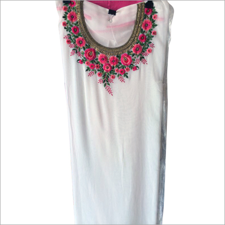 Georgette Embroidery Neck Kurta Pieces