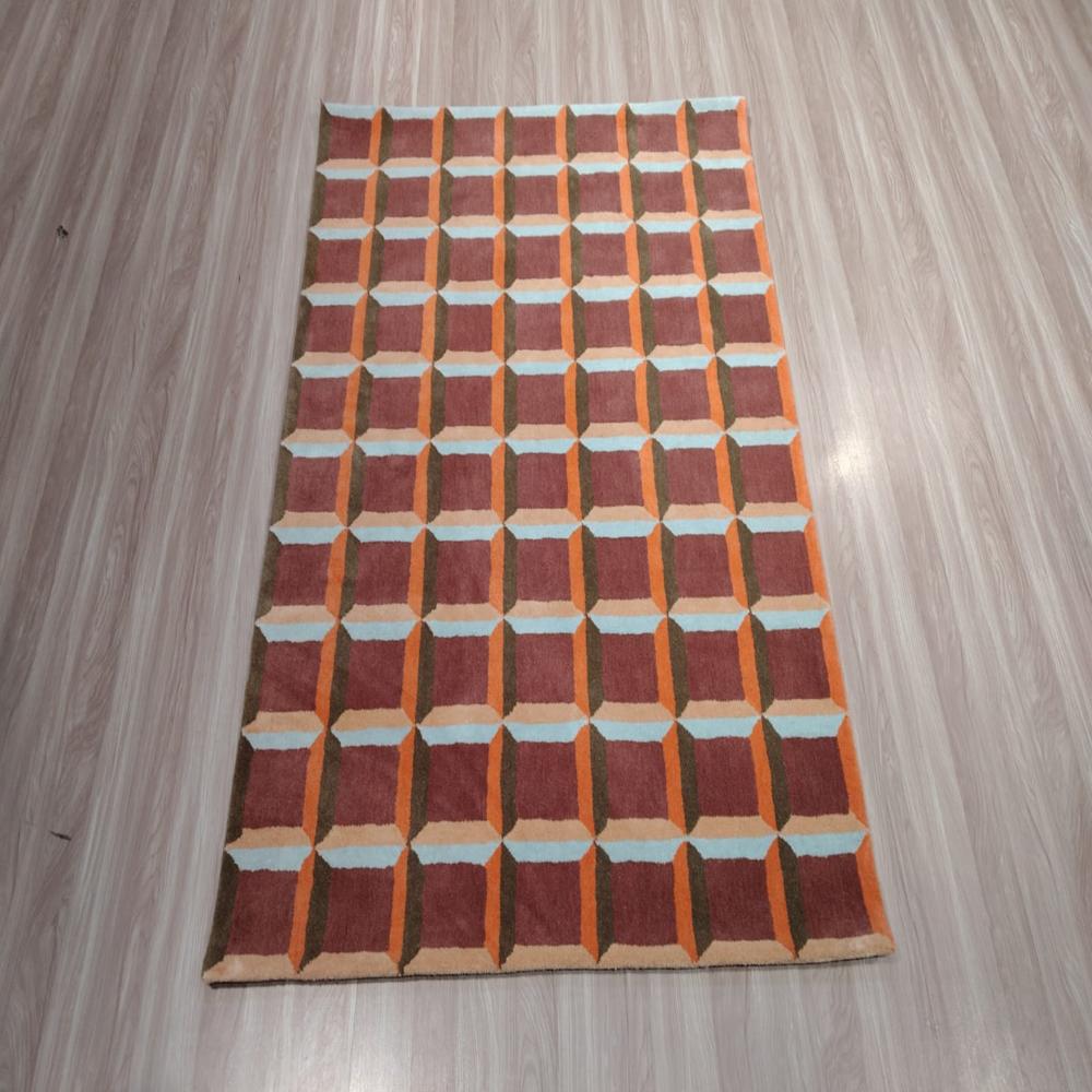 Hand Tufted Rug - Wool, 4 X 6 Feet , Colorful Patterns, Rectangular Shape, Easy To Clean, Suitable For Home & Office Furnishing