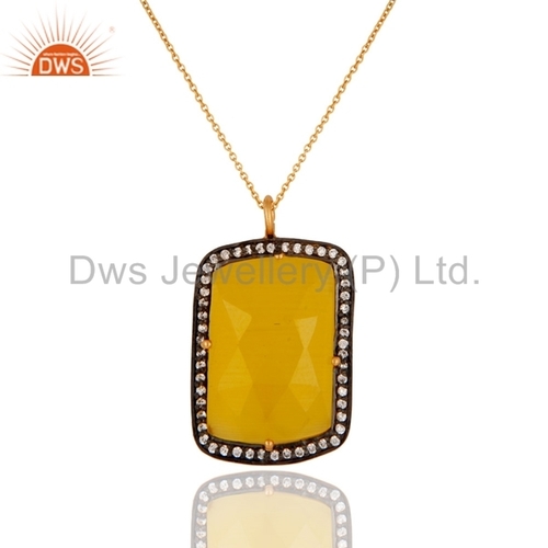 Silver Yellow Moonstone Pendant - Silver, Yellow Moonstone | Jewelry Pendant