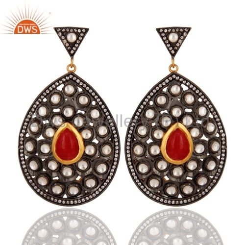 Red Aventurine Crystal Victorian Earring