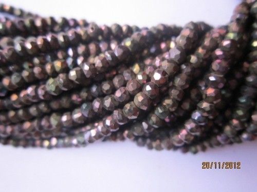 13 Inch Pink Coated Spinel 3Mm-4Mm Machine Cut Rondell Gemstone Beads  Size: 3-4 Mm