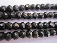 Black 6 Mm Faceted Round  Spinel Beads 15 Inch 