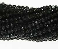 Round Tourmaline Beads Strands - 14" Length, 3mm-4mm Size | Black Natural Gemstone, Round Brilliant Cut