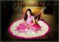 Traditional Anarkali Suit - 60 Grams & Bebar Jorjott Top, Cotton Bottom, Pink | Embroidered, Pure Naznik Chiffon Dupatta, Smooth Finish