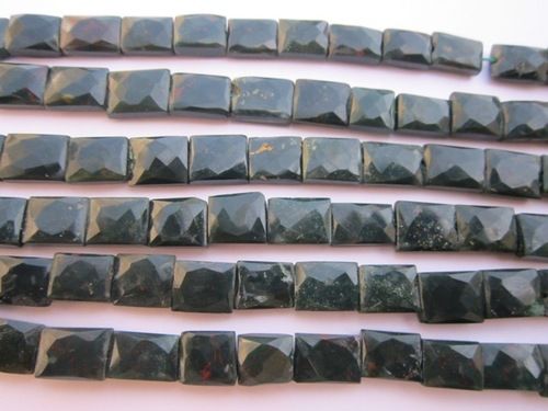 Radiant Cut 14 Inch Blood Stone 7x11mm To 8x11mm Faceted Rectangle Shape Beads Gemstone