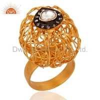 Wire Mesh Silver Crystal Ring Gender: Women