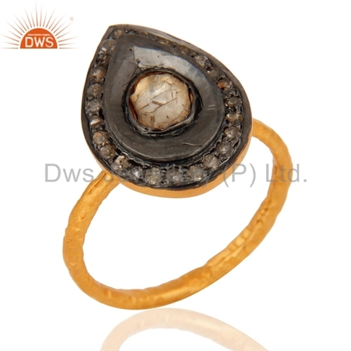 Round Brilliant Cut 925 Silver Pave Diamond Ring Jewelry