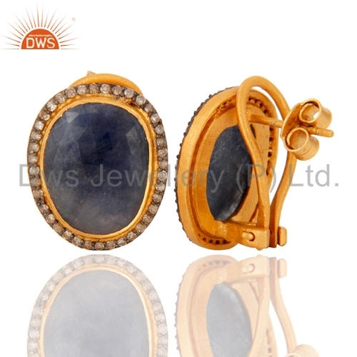 925 Silver Pave Diamond Earrings - Round Brilliant Cut, Stunning Jewelry Design