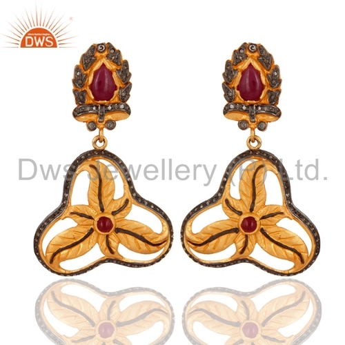 Silver Pave Diamond Earrings - Round Brilliant Cut Diamonds | Elegant Sparkling Design, Perfect for Formal Occasions