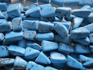 Turquoise Gemstone Beads - 8 Inch Oval Cut, Natural Blue Tumble Quality