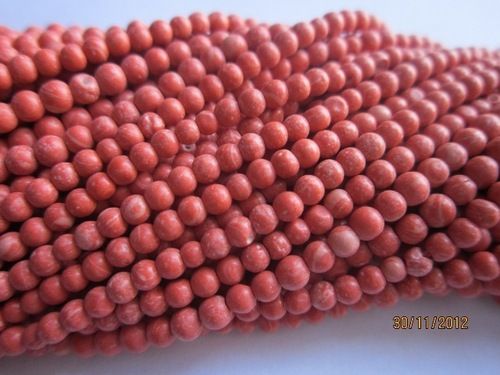 Orange 13 Inch Coral Turquoise 2.5mm-3mm Plain Round Gemstone Beads