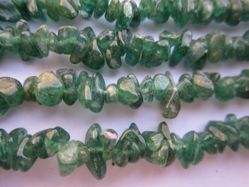 Trillion Cut Green Aventurian 34 Inch Uncut Beads  