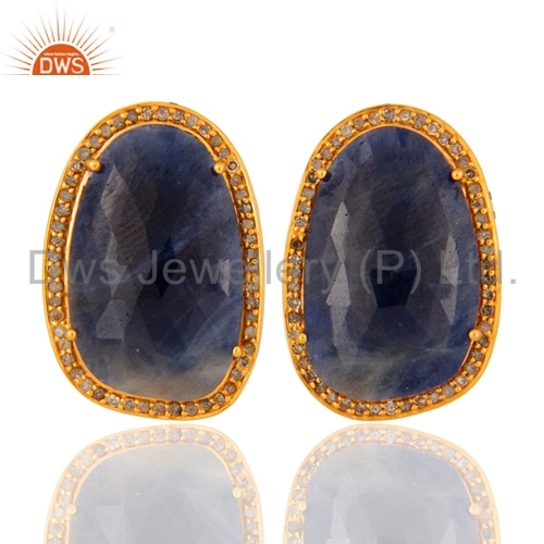 Round Brilliant Cut 925 Silver Pave Diamond Earring Jewelry
