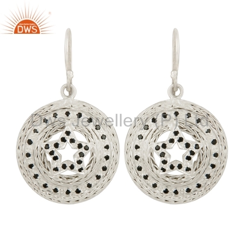 Sterling Silver Black Zircon Earring Gender: Women