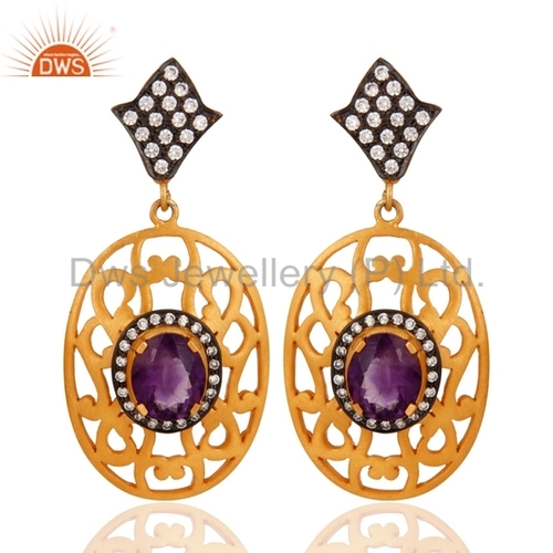 Sterling Silver Amethyst Earring