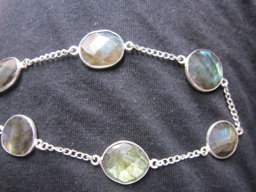 10Inch  Labradorite 6Pcs. 14mm-16mm Connector Bracelet 